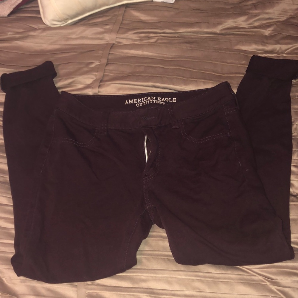 Burgundy jeggings